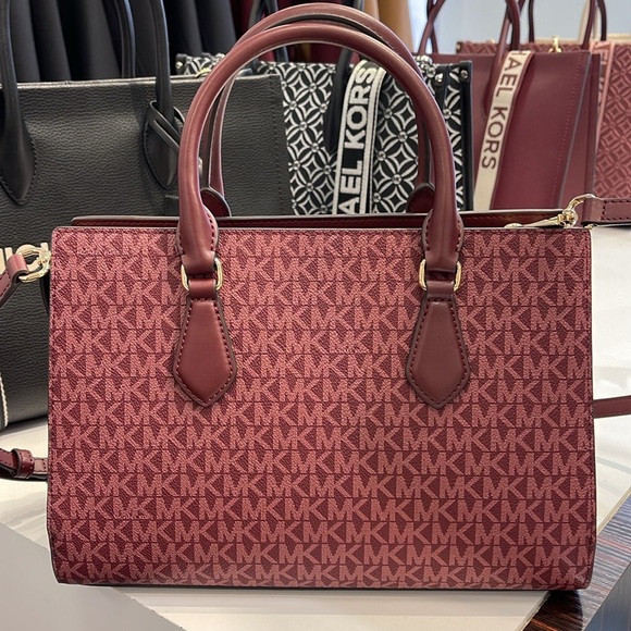 Michael Kors Sheila Medium Signature Logo and Metallic Satchel Crossbody CZ NWT - Picture 5 of 16